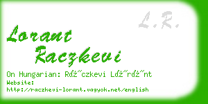 lorant raczkevi business card